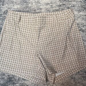 SPANX Tan and White Checkered Women's Shorts